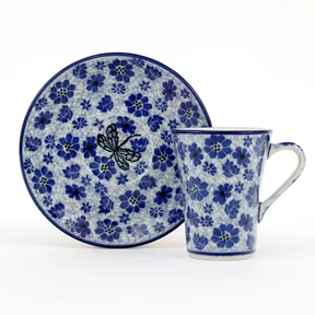 Filiżanka i spodek espresso F70 0,11l <br> 1443X Ważka w kwiatach